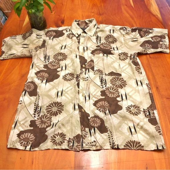 Vintage 100% Silk Floral Tropical Pattern Festival Relaxed Fit Shirt Blouse - Picture 6 of 15